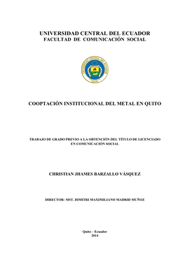 Universidad Central Del Ecuador Facultad De Comunicación Social