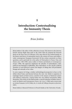 1 Introduction: Contextualising the Immunity Thesis