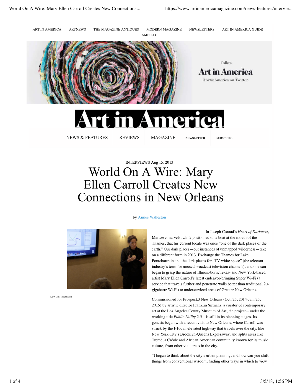 Mary Ellen Carroll Creates New Connections in New Orleans