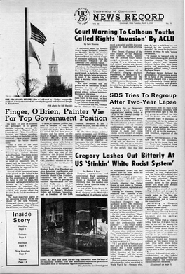 University of Cincinnati News Record. Tuesday, April 1, 1969. Vol. LVI, No