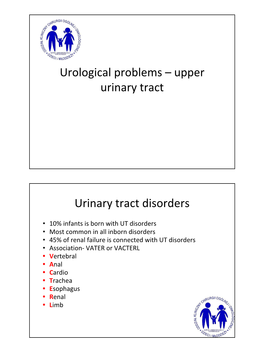 Urological Problems – Upper Urinary Tract Urinary Tract Disorders