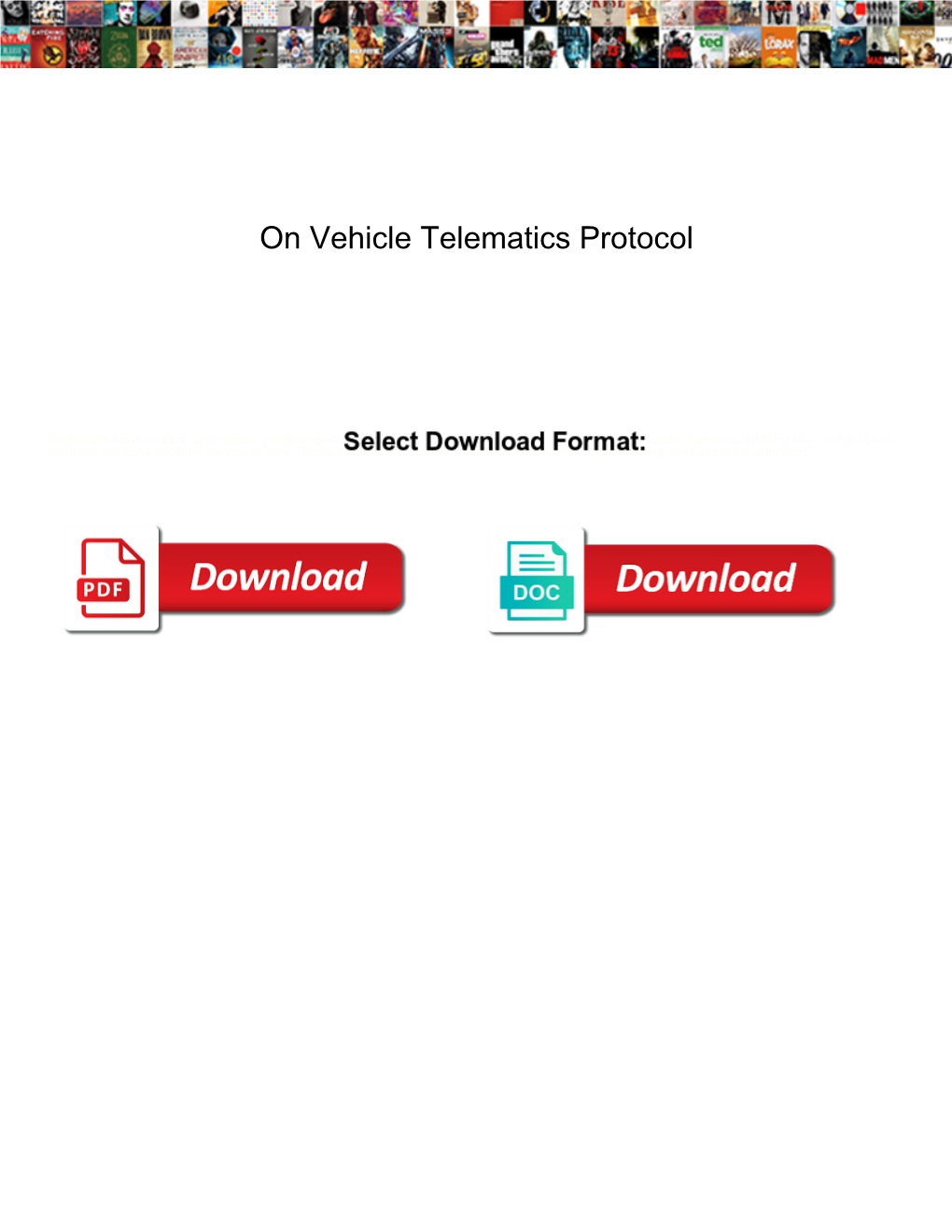 On Vehicle Telematics Protocol