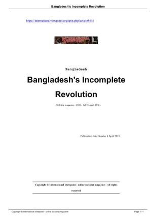 Bangladesh's Incomplete Revolution