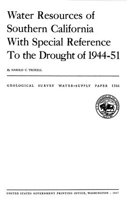 Water Resources of Southern California with Special Reference to the Drought of 1944-51