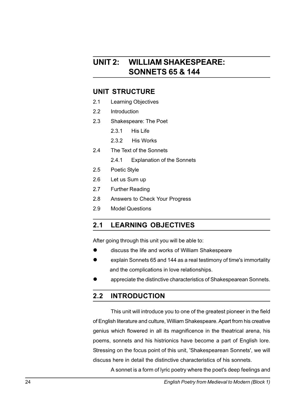 Unit 2 William Shakespeare Sonnets 65 and 144.Pmd