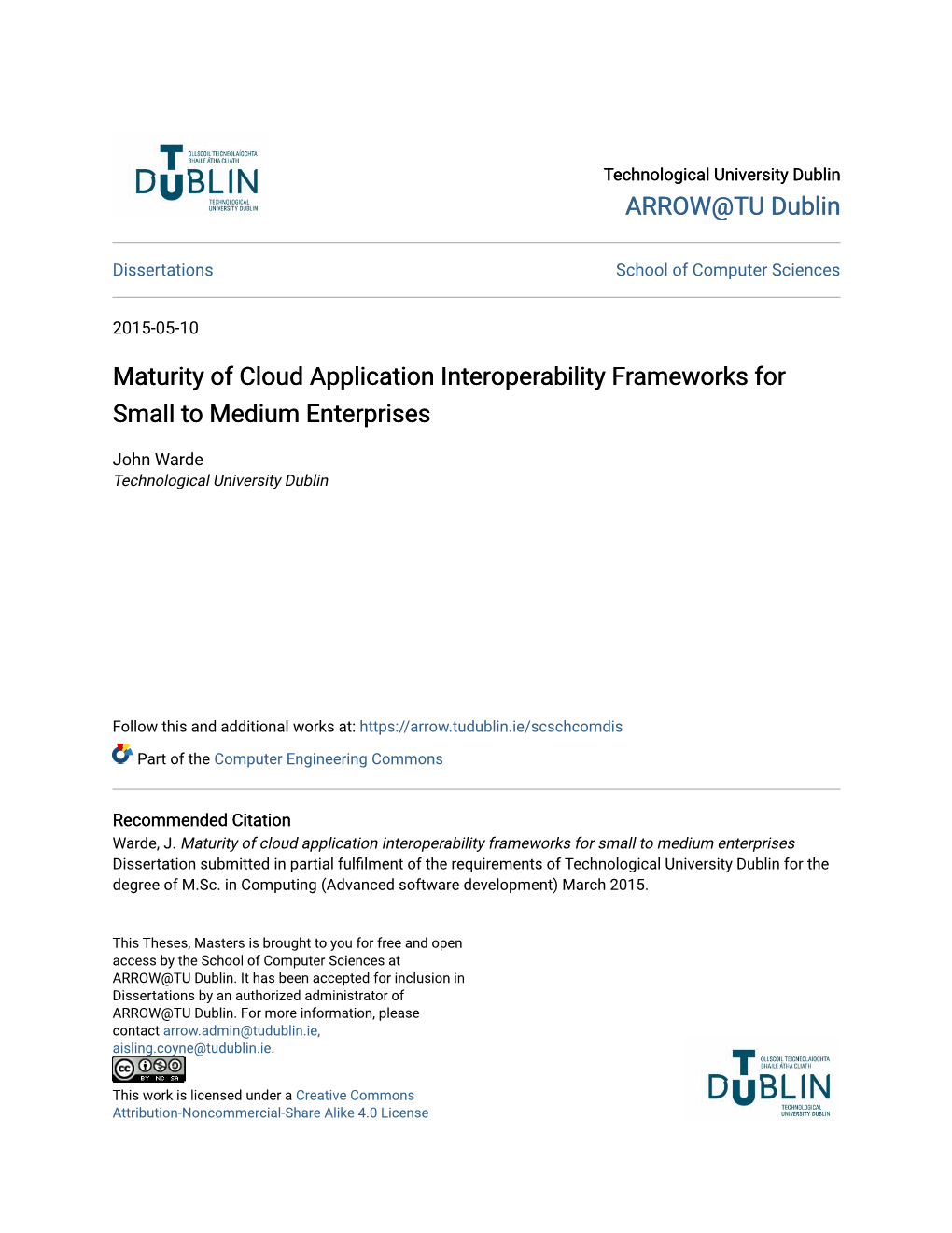 Maturity of Cloud Application Interoperability Frameworks for Small to Medium Enterprises