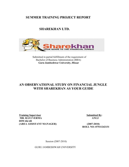 An Observational Study on Financial Jungle with Sharekhan As Your Guide