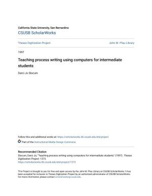 Teaching Process Writing Using Computers for Intermediate Students