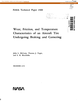 Wear, Friction, and Temperature Characteristics of an Aircraft Tire Undergoing Braking and Cornering