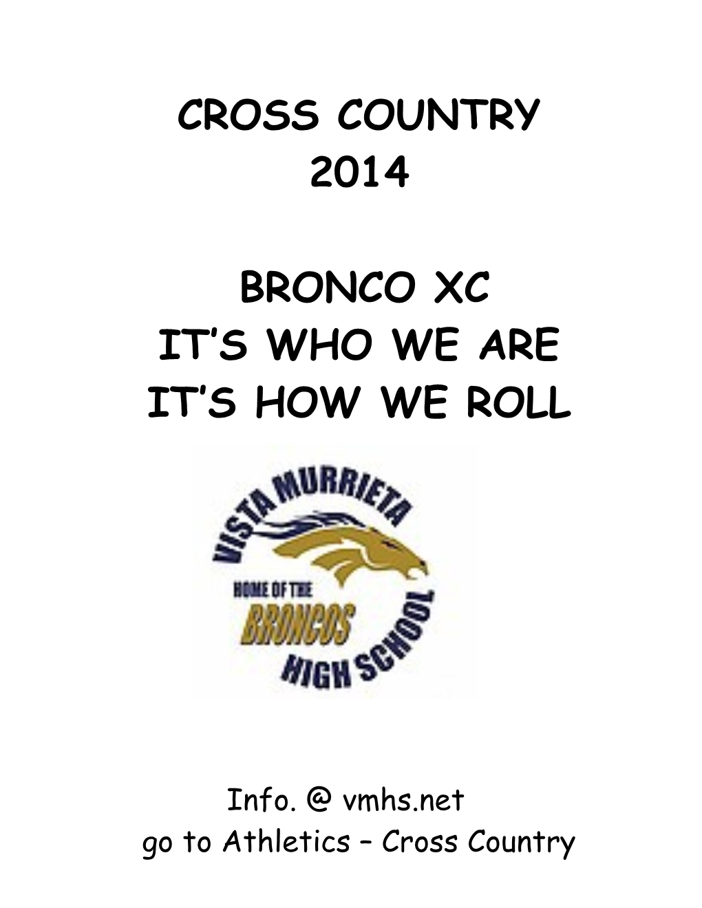 2014 Vista Murrieta Cross Country