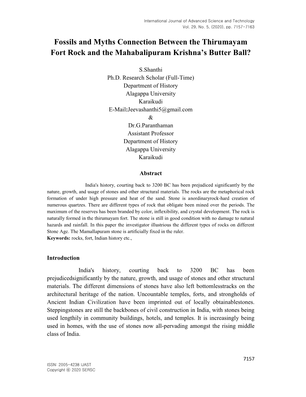 Fossils and Myths Connection Between the Thirumayam Fort Rock and the Mahabalipuram Krishna’S Butter Ball?