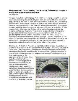 Mapping and Interpreting the Armory Tailrace at Harpers Ferry National Historical Park J.P
