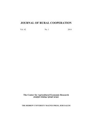 Agricultural Cooperatives in Israel