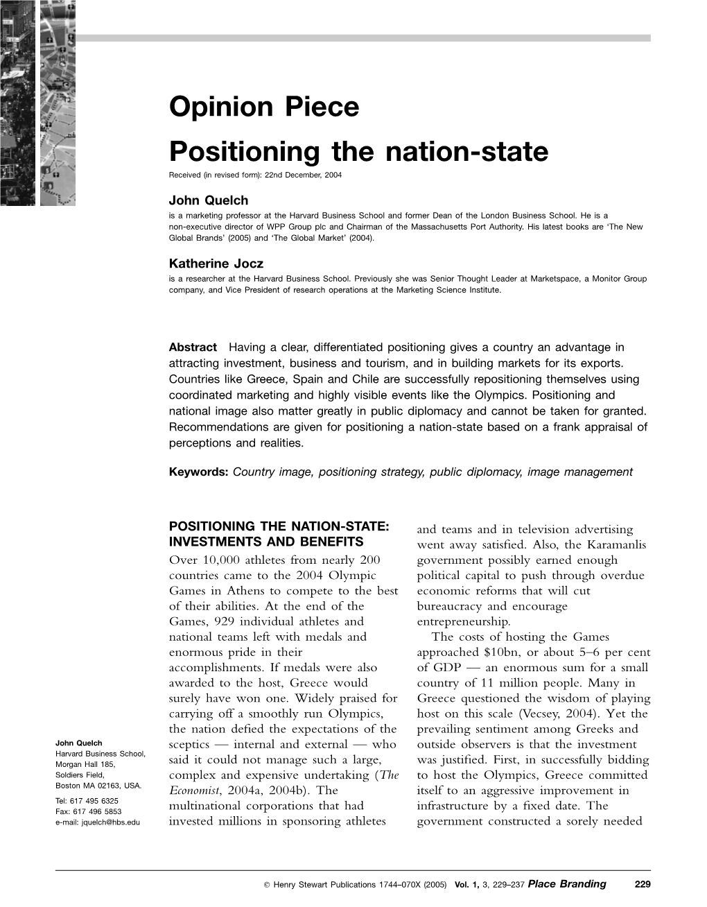 Positioning the Nation State