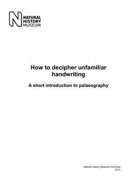 How to Decipher Unfamiliar Handwriting