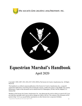 SCA Equestrian Marshal's Handbook