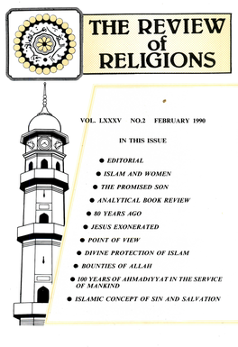 The Review of Religions, February 1990