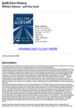 [B1810c3] [Pdf] Zero History William Gibson