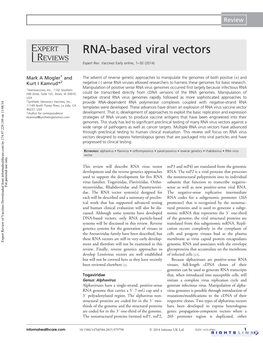 RNA-Based Viral Vectors