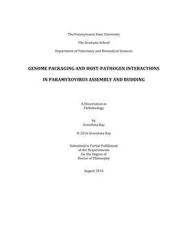 Genome Packaging and Host-‐Pathogen Interactions In