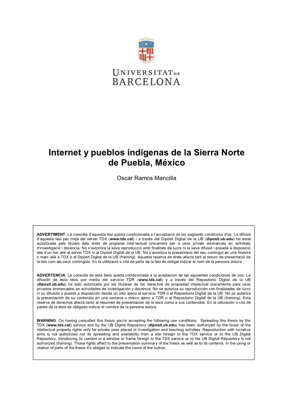 Internet Y Pueblos Indígenas De La Sierra Norte De Puebla, México