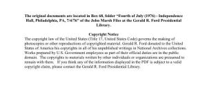 Fourth of July (1976) - Independence Hall, Philadelphia, PA, 7/4/76” of the John Marsh Files at the Gerald R