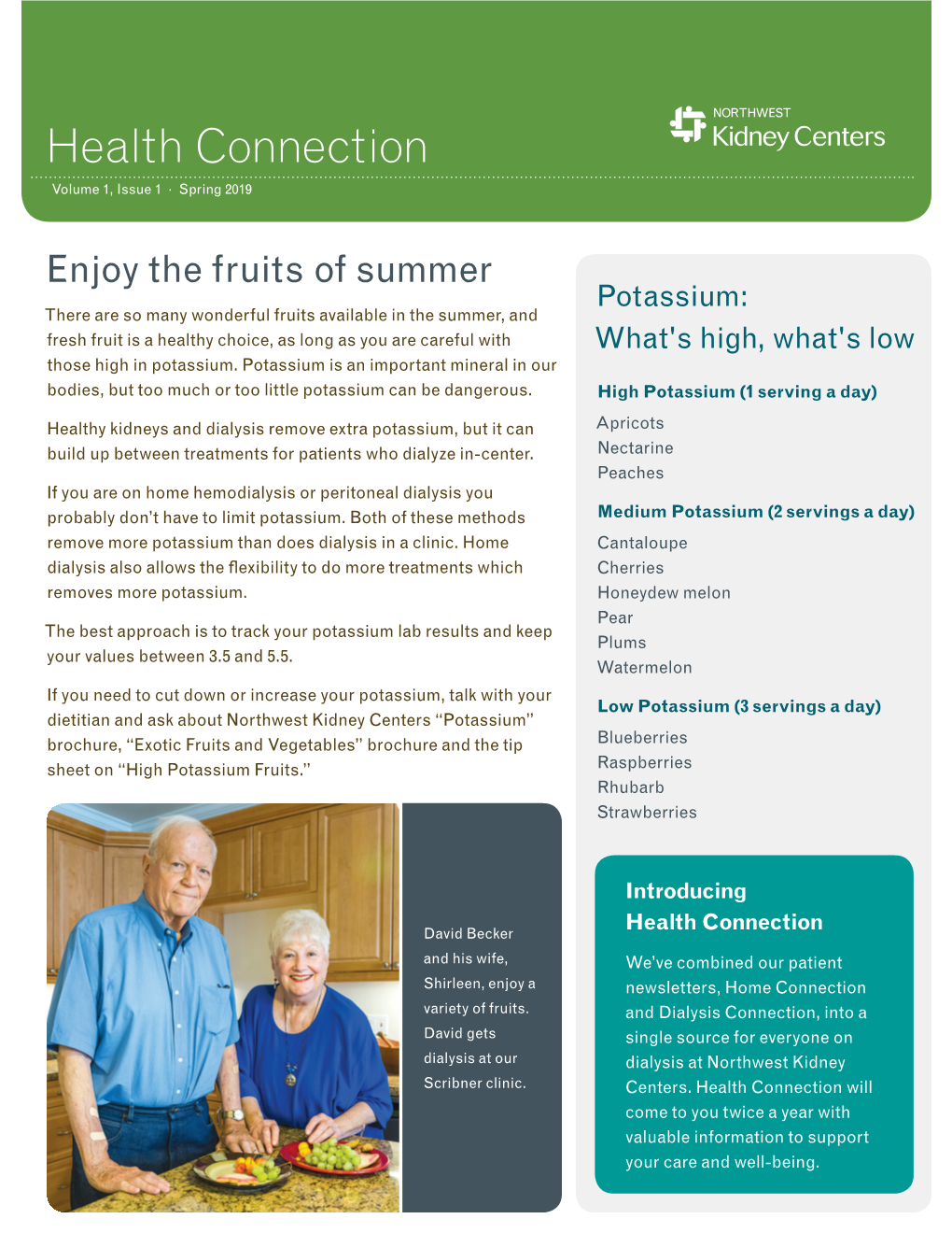 Health Connection Volume 1, Issue 1 · Spring 2019