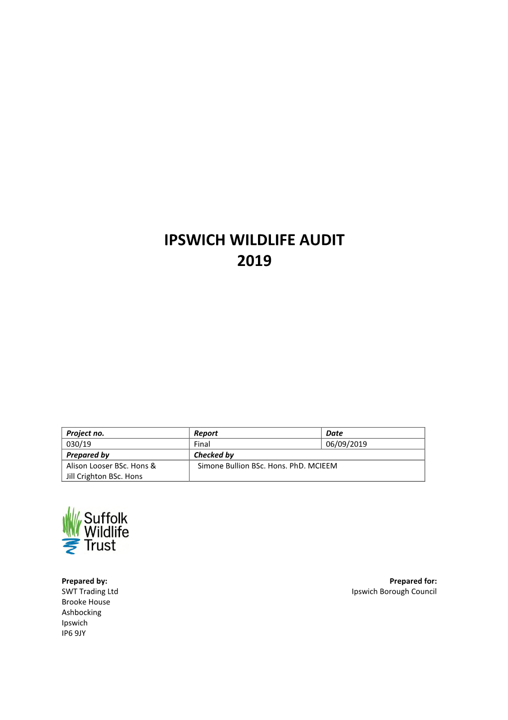 Wildlife Audit Introduction 2019