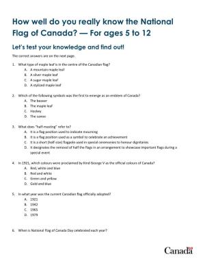 National Flag of Canada Quiz