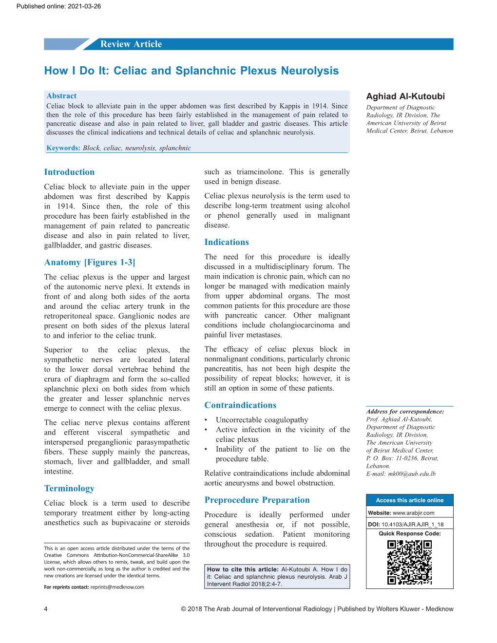 Celiac and Splanchnic Plexus Neurolysis