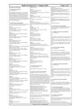 Radio 3 Listings for 1 – 7 January 2011 Page 1