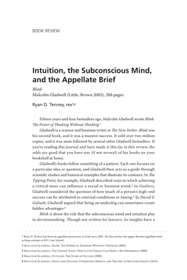 Intuition, the Subconscious Mind, and the Appellate Brief