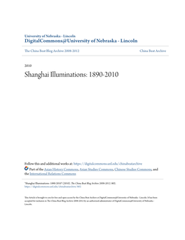 Shanghai Illuminations: 1890-2010