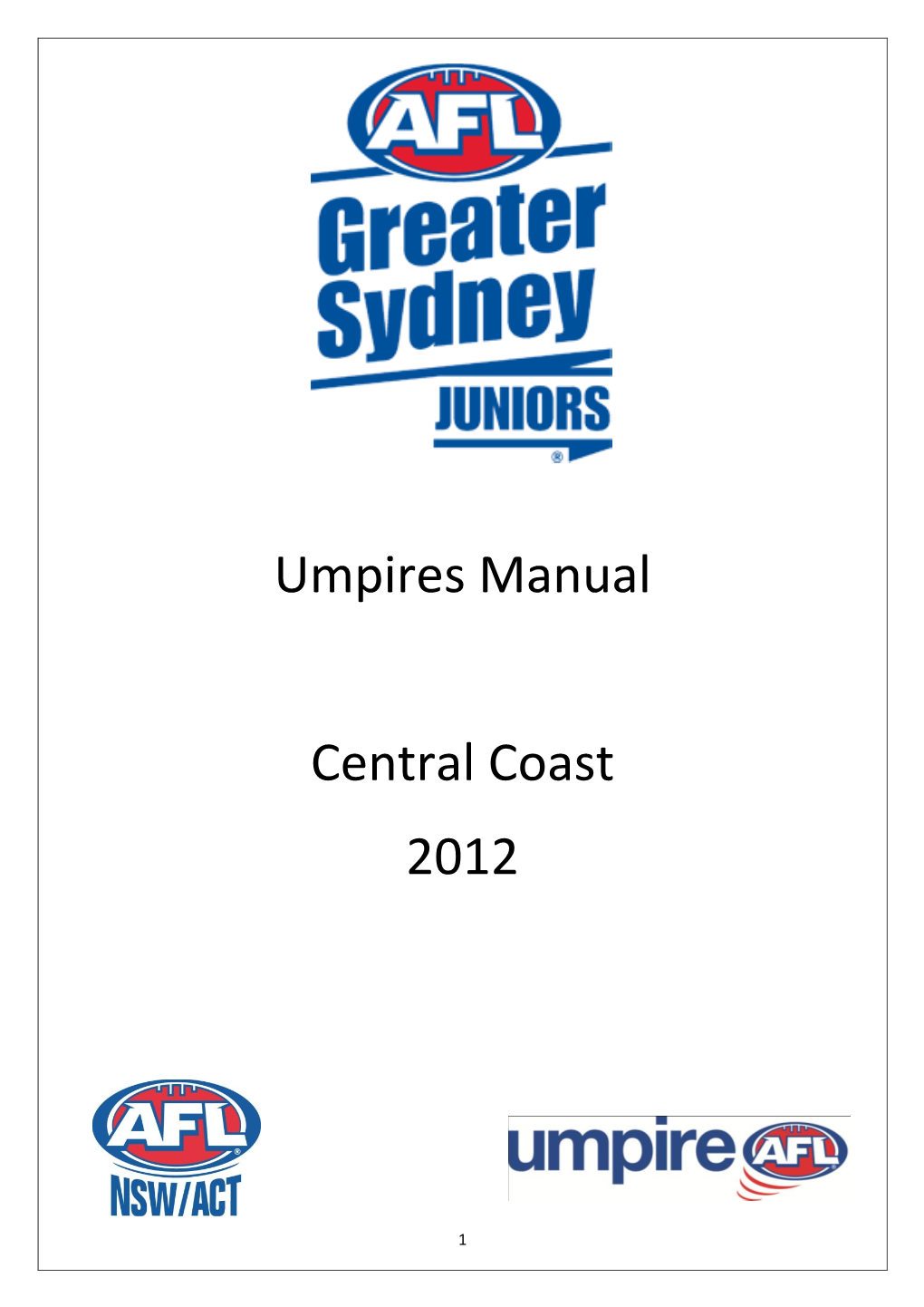 Umpires Manual Central Coast 2012