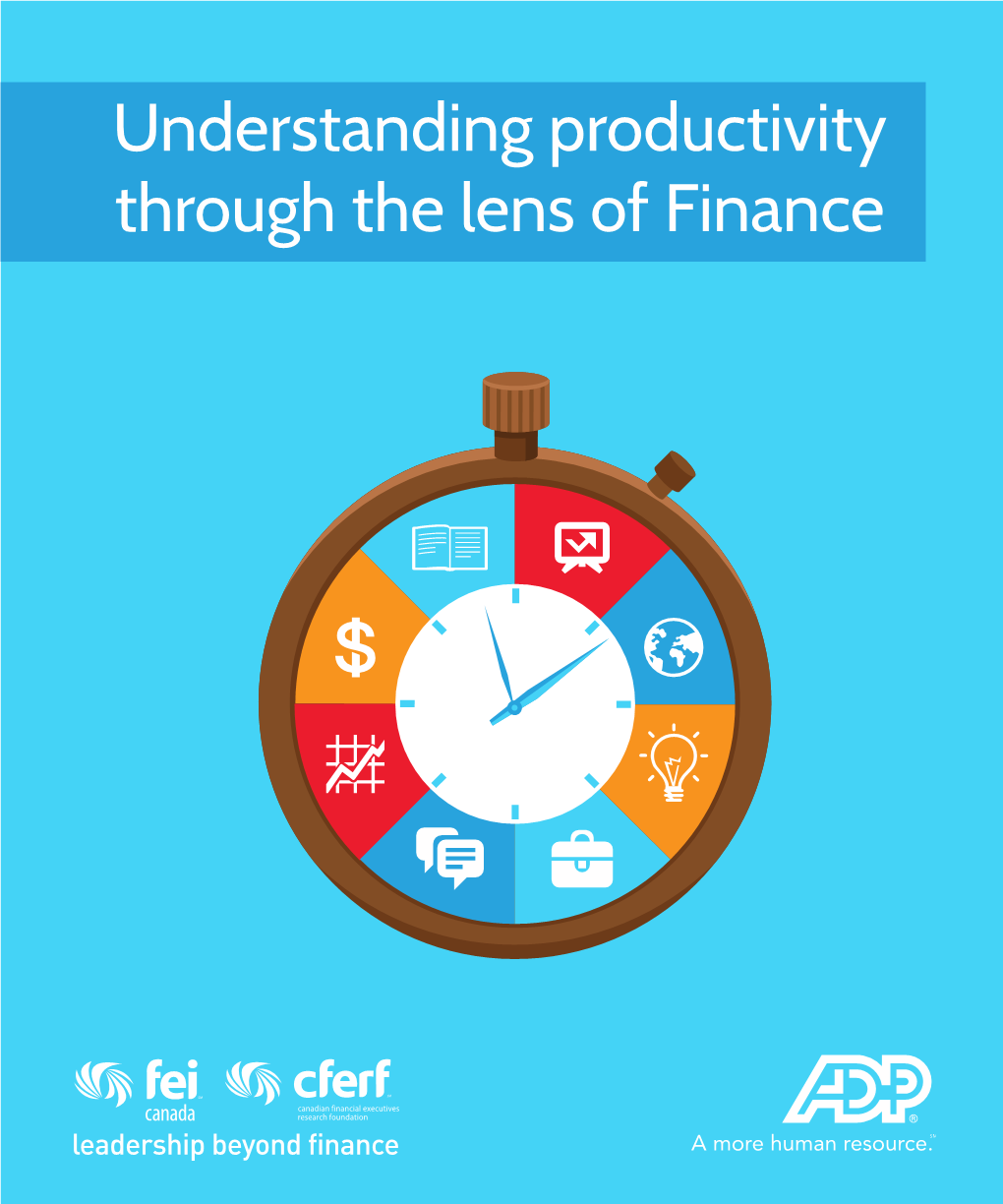 Understanding Productivity Through the Lens of Finance UNDERSTANDING PRODUCTIVITY THROUGH the LENS of FINANCE