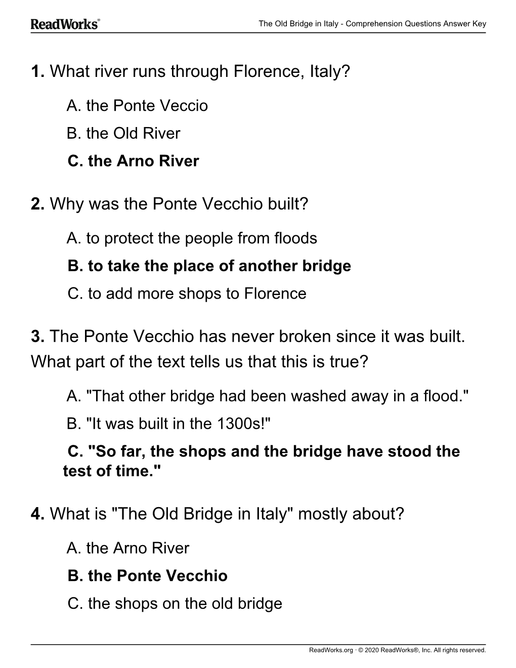 1. What River Runs Through Florence, Italy?