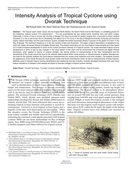 Intensity Analysis of Tropical Cyclone Using Dvorak Technique Md.Rubyet Kabir, Md