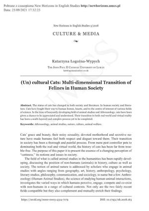 (Un) Cultural Cats: Multi-Dimensional Transition of Felines in Human Society