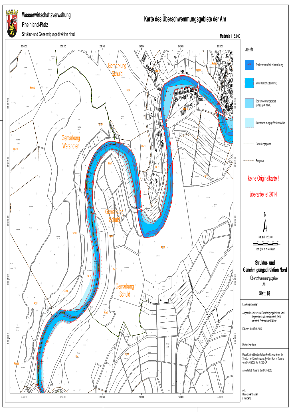 Karte Des Überschwemmungsgebiets Der Ahr Rheinland-Pfalz