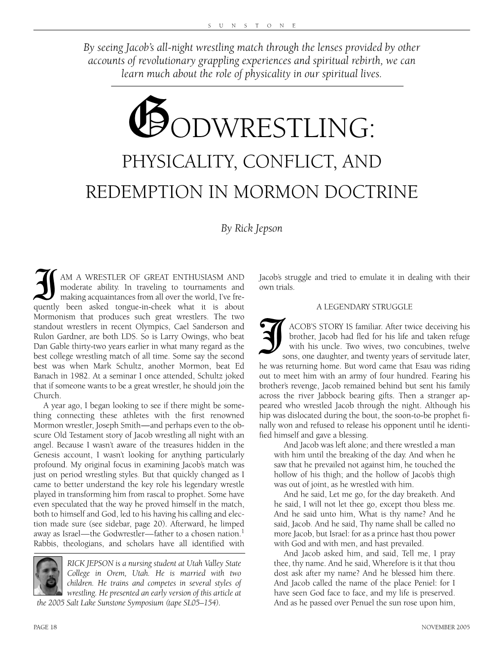 Godwrestling: Physicality, Conflict, and Redemption in Mormon Doctrine