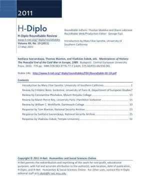 H-Diplo Roundtables, Vol. XII, No. 19