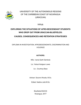 University of the Autonomous Regions of the Caribbean Coast of Nicaragua (Uraccan)