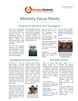 Ministry Focus Points