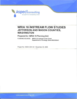WRIA 16 Instream Flow Studies