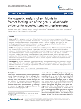 Phylogenetic Analysis of Symbionts in Feather-Feeding Lice of the Genus