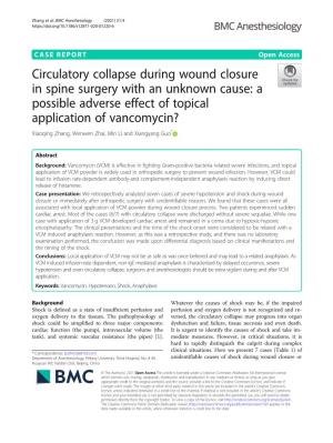 Circulatory Collapse During Wound Closure In