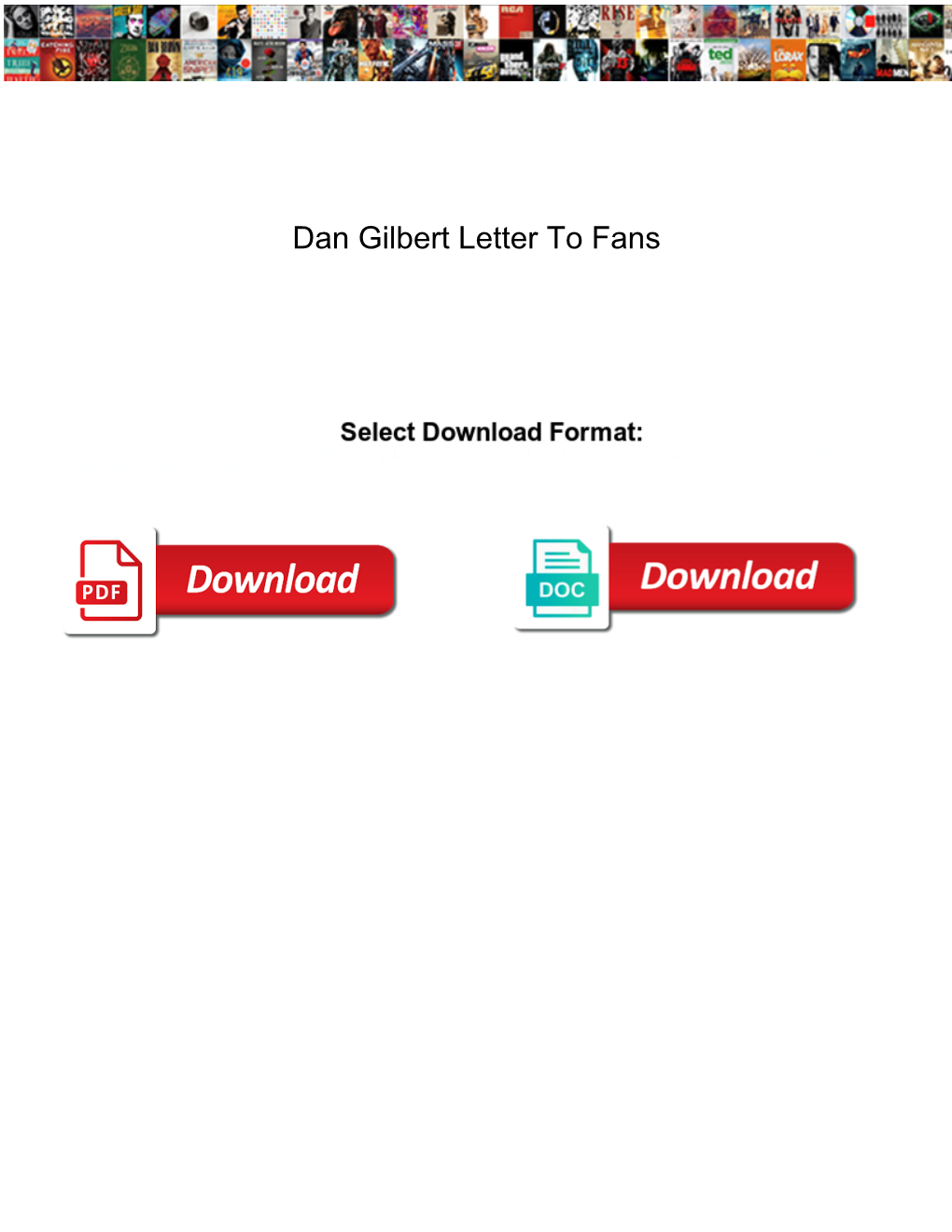 Dan Gilbert Letter to Fans