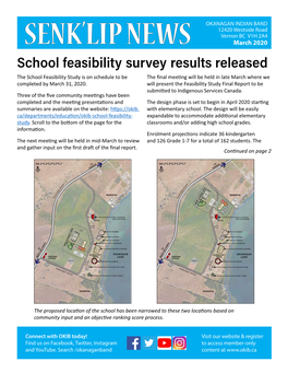 School Feasibility Survey Results Released