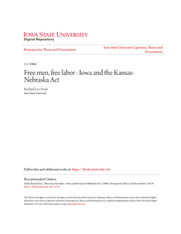 Iowa and the Kansas-Nebraska Act" (1964)