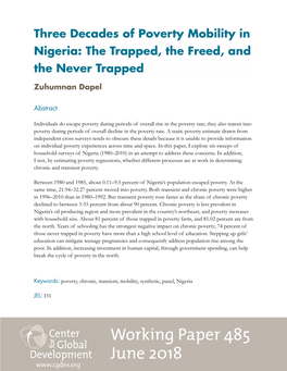 Three Decades of Poverty Mobility in Nigeria: the Trapped, the Freed, and the Never Trapped